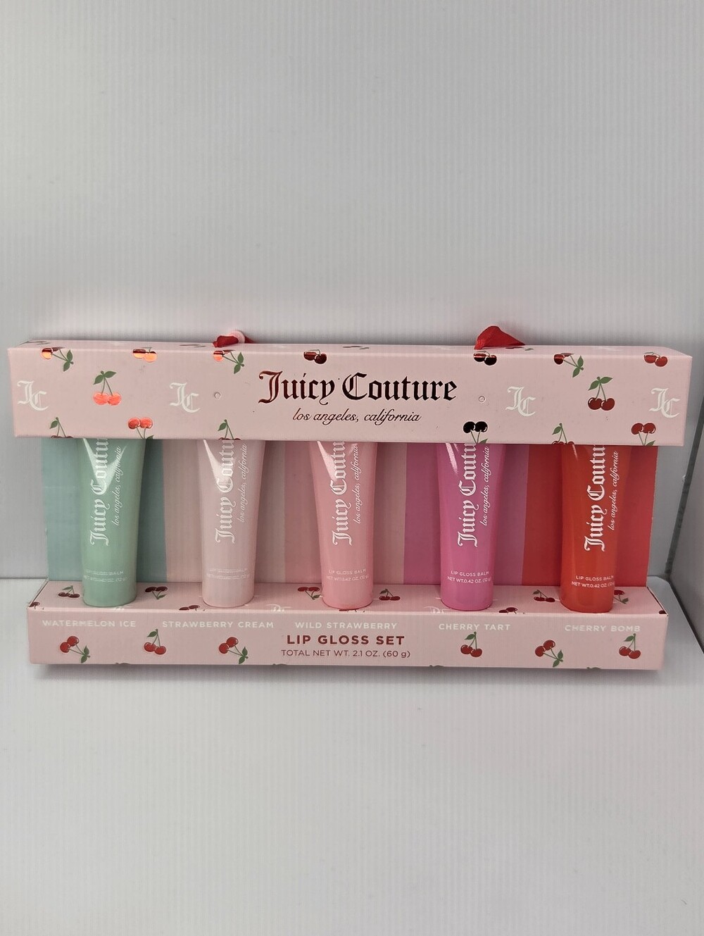 💕▪️Juicy Couture▪️ Cherry Lip Gloss Set - Pastel Pink, Coral, Mint, Pink Shades